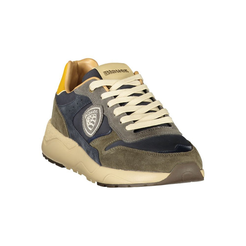 Blauer Green Polyester Athletic Sneakers for Men