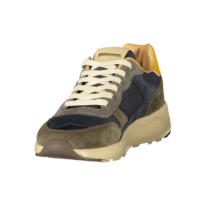 Blauer Green Polyester Athletic Sneakers for Men