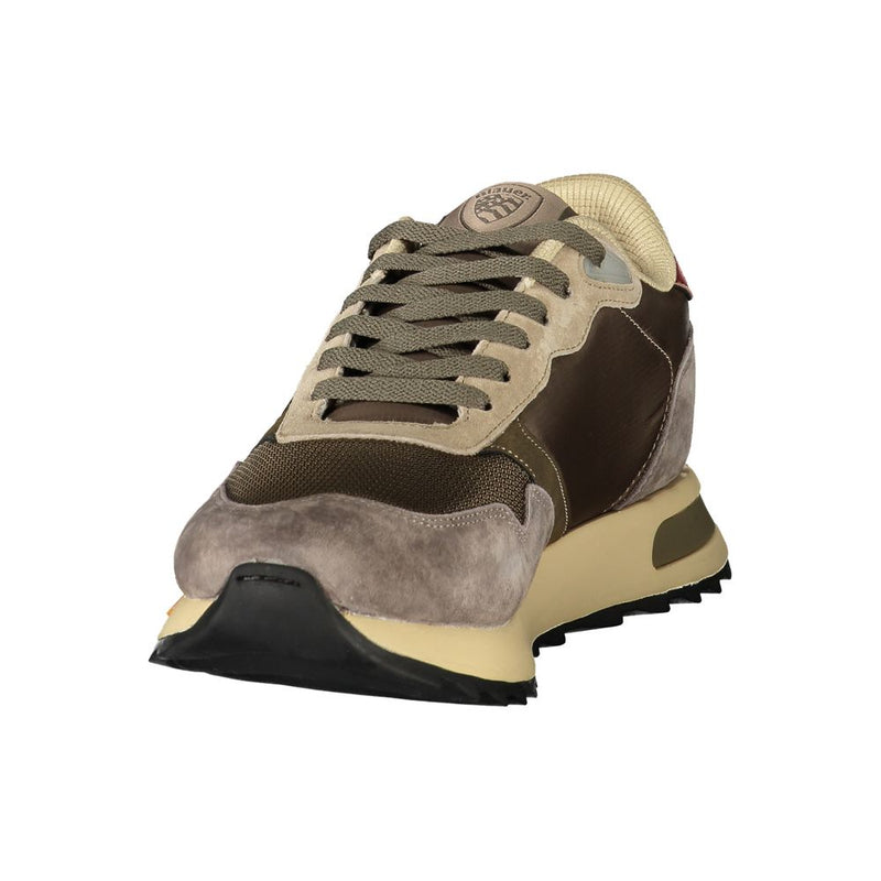 Blauer Green Polyester Athletic Sneakers for Men