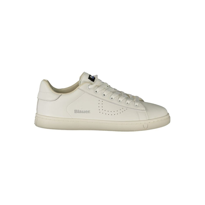 Blauer White Polyester Athletic Sneakers for Men
