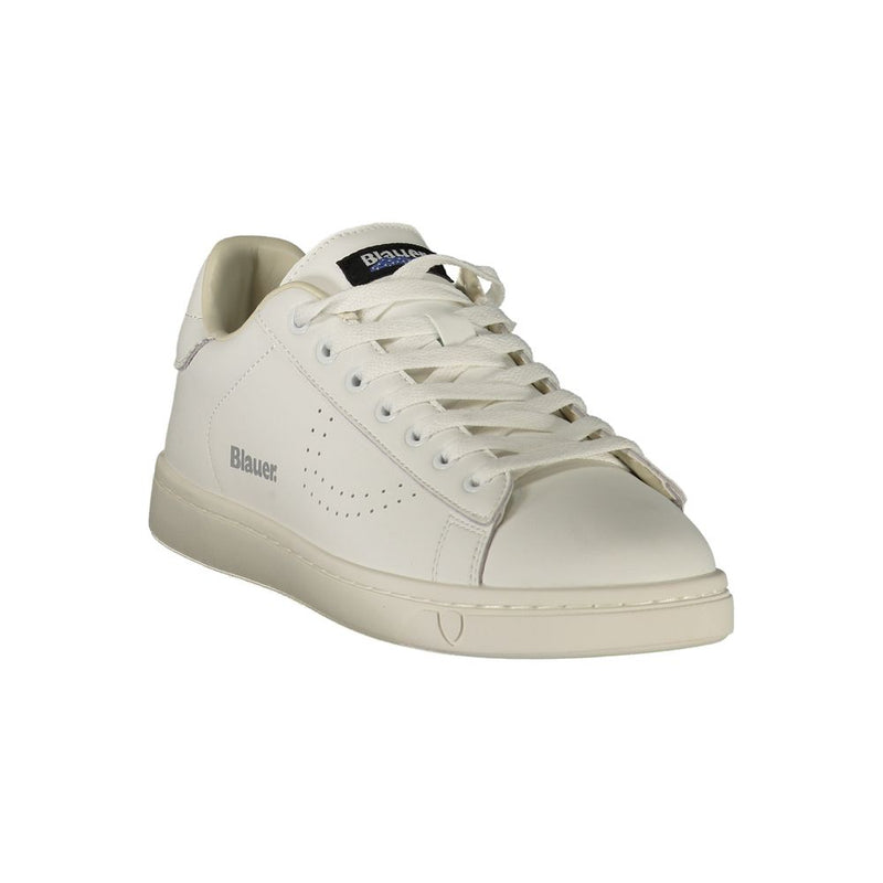 Blauer White Polyester Athletic Sneakers for Men