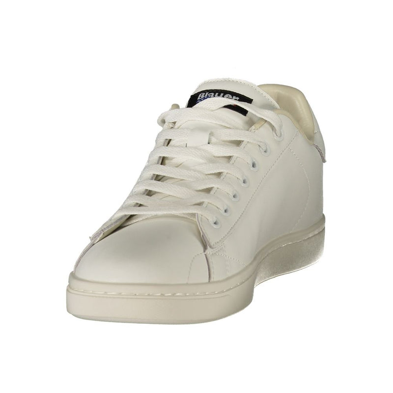 Blauer White Polyester Athletic Sneakers for Men