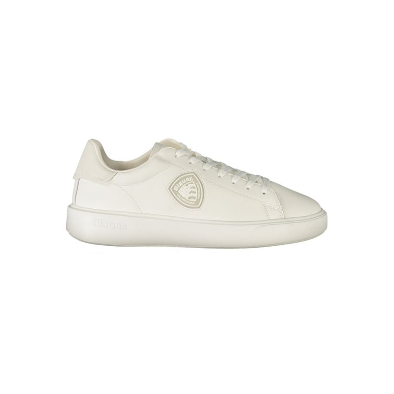 Blauer White Polyester Athletic Sneakers for Men