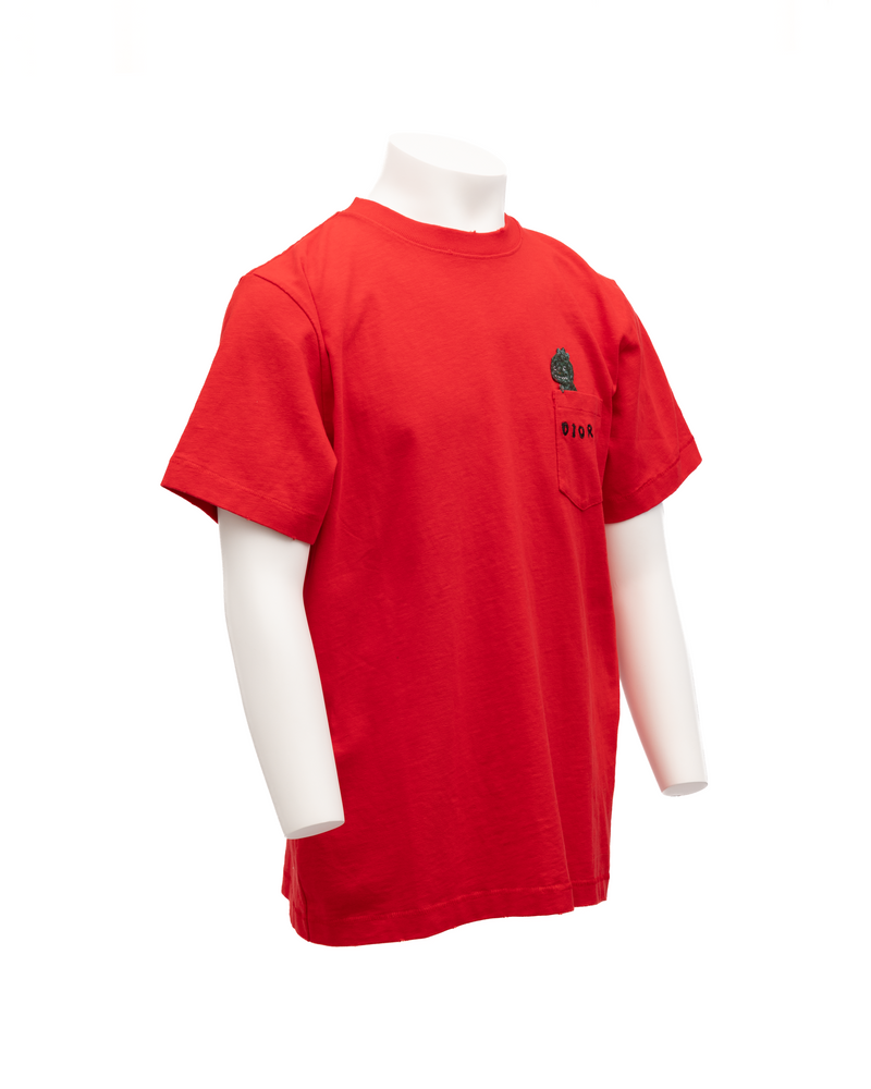 Dior Red Cotton T-Shirt Crew Neck for Men