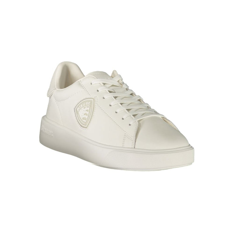Blauer White Polyester Athletic Sneakers for Men