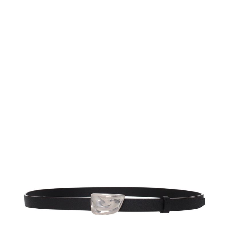 Burberry Black Leather Regular Belt - Vintage Effect