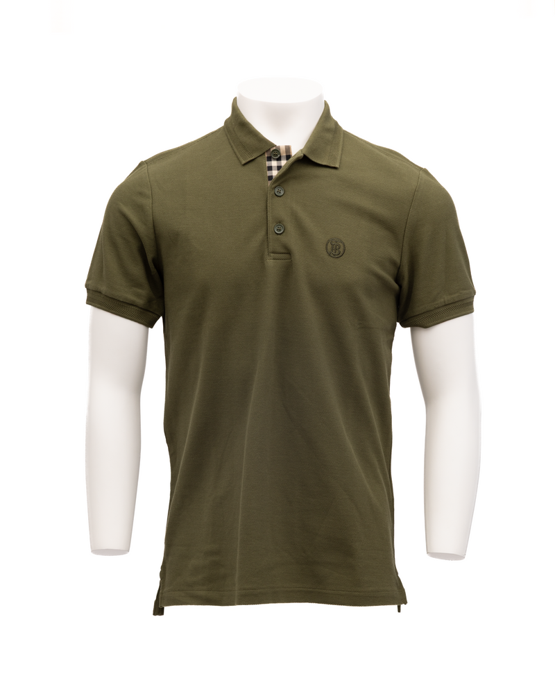 Burberry Olive Cotton Polo Shirt - Classic British Style