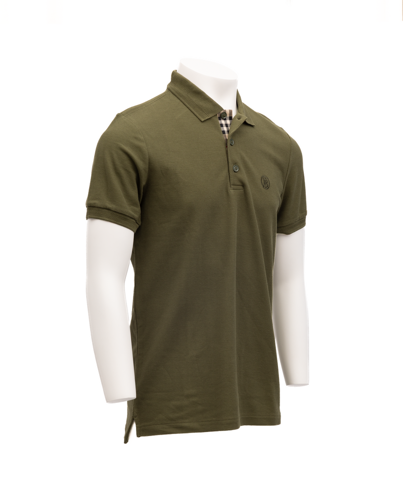 Burberry Olive Cotton Polo Shirt - Classic British Style
