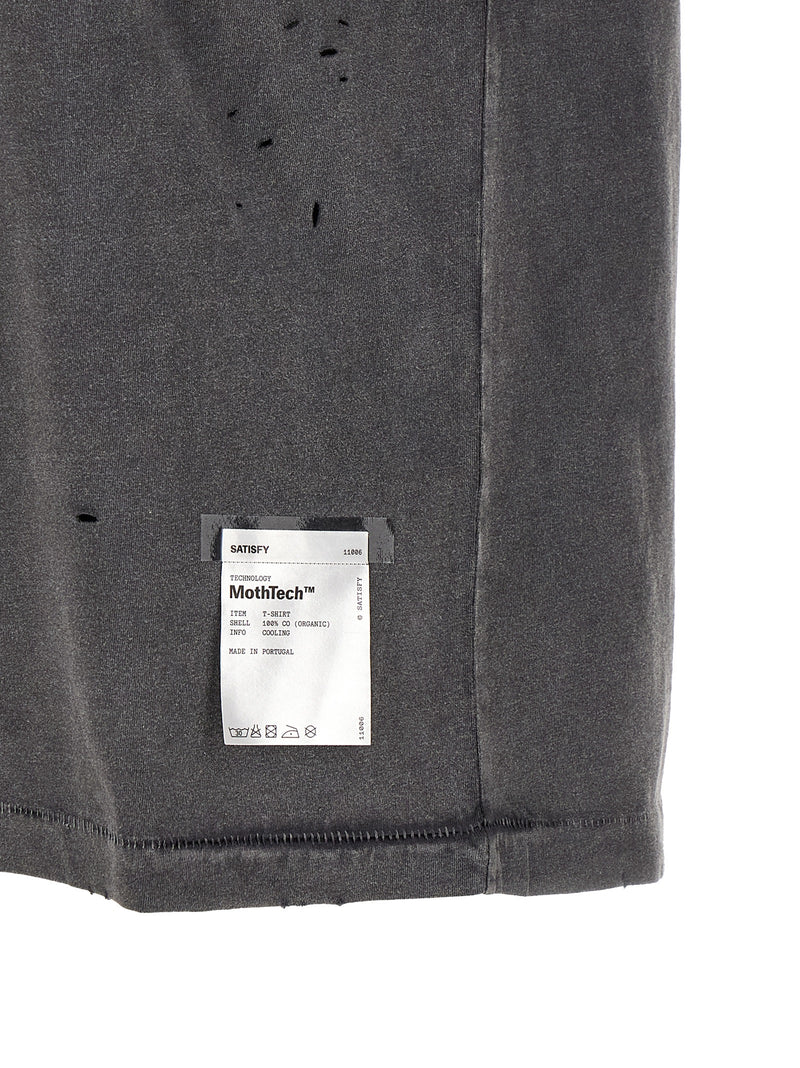SATISFY Gray Cotton T-Shirt - Performance Meets Style