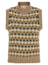 Marni Beige Wool Sleeveless Jacket
