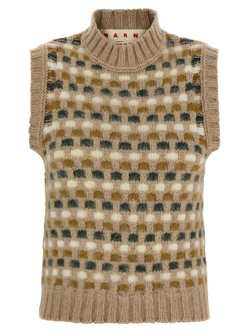 Marni Beige Wool Sleeveless Jacket for Women