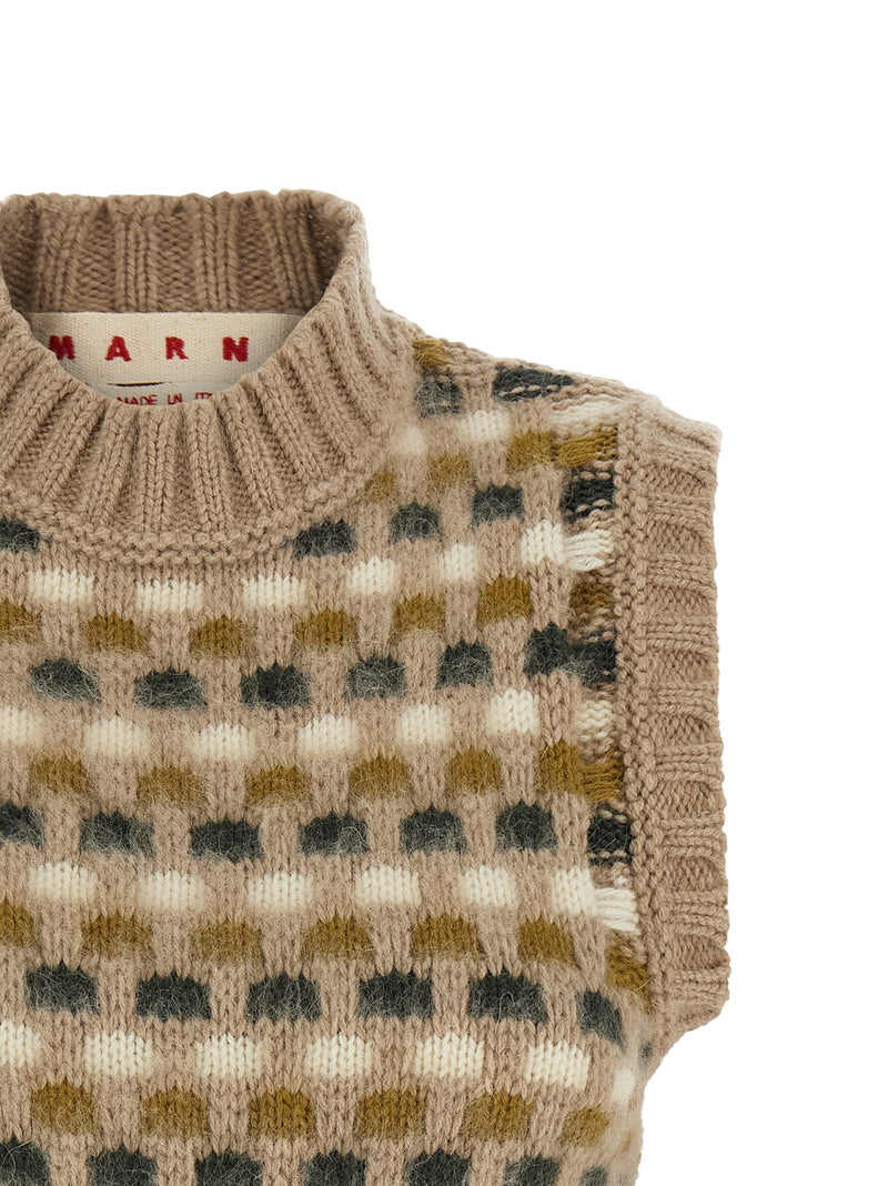 Marni Beige Wool Sleeveless Jacket for Women