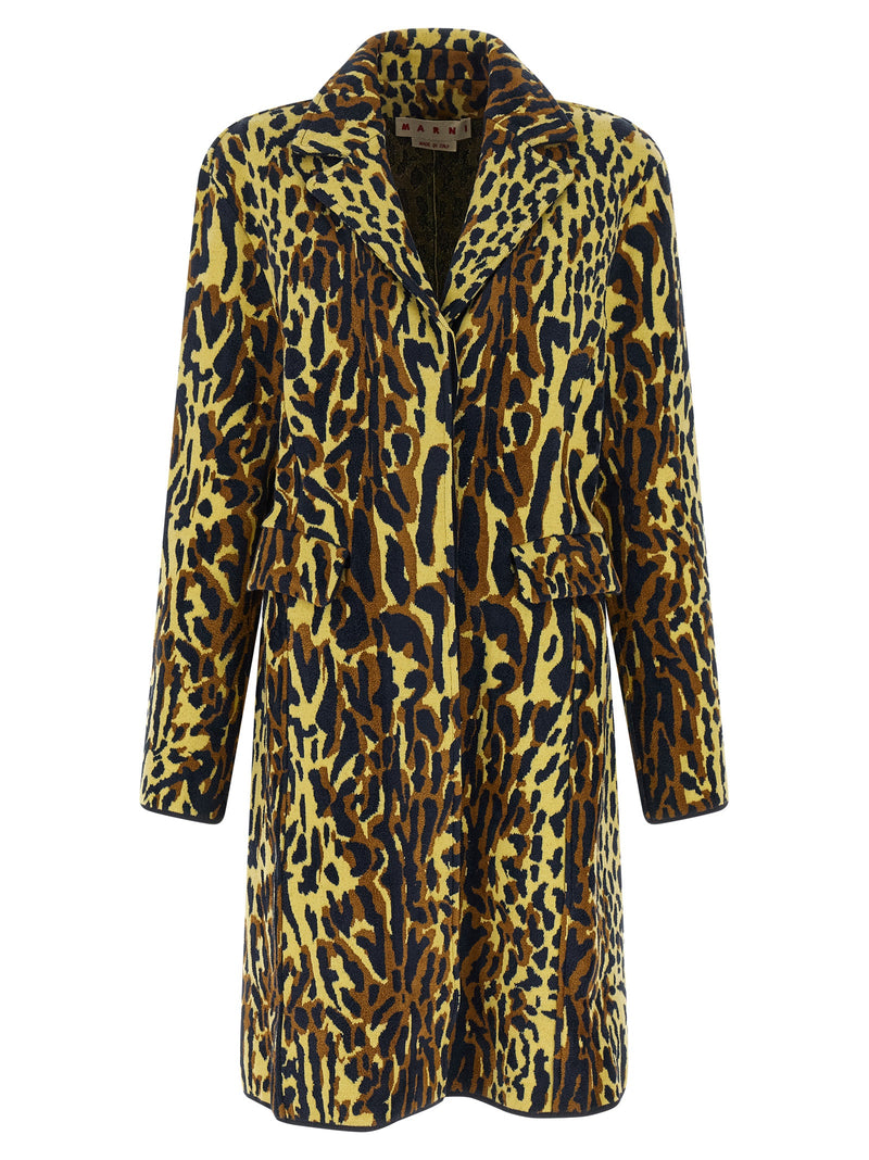 Marni Multicolor Virgin Wool Coat - Luxury Statement Piece
