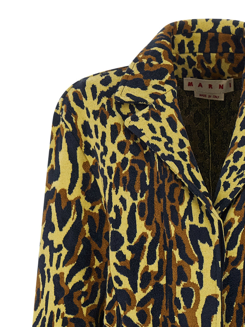 Marni Multicolor Virgin Wool Coat - Luxury Statement Piece
