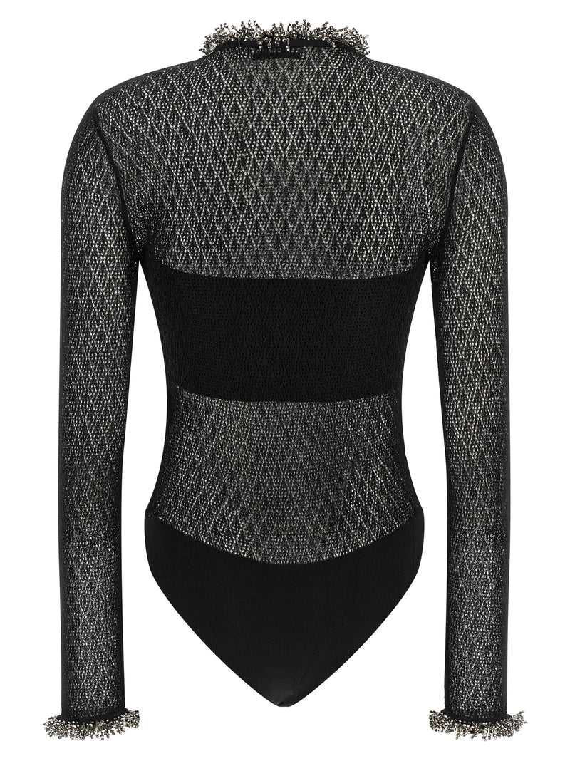 Self-Portrait Black Viscose Tank Top
