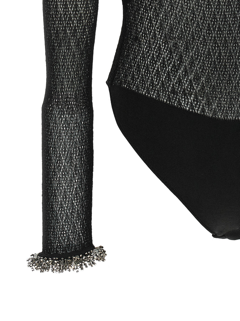 Self-Portrait Black Viscose Tank Top