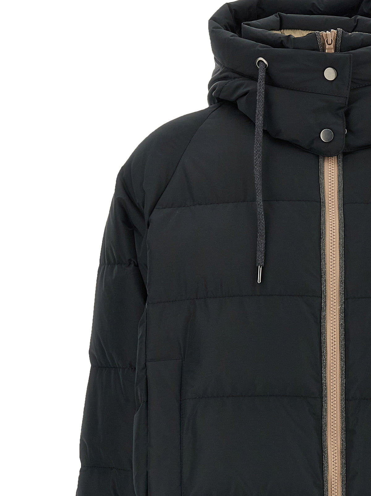 Brunello Cucinelli Black Cotton Full-Length Jacket