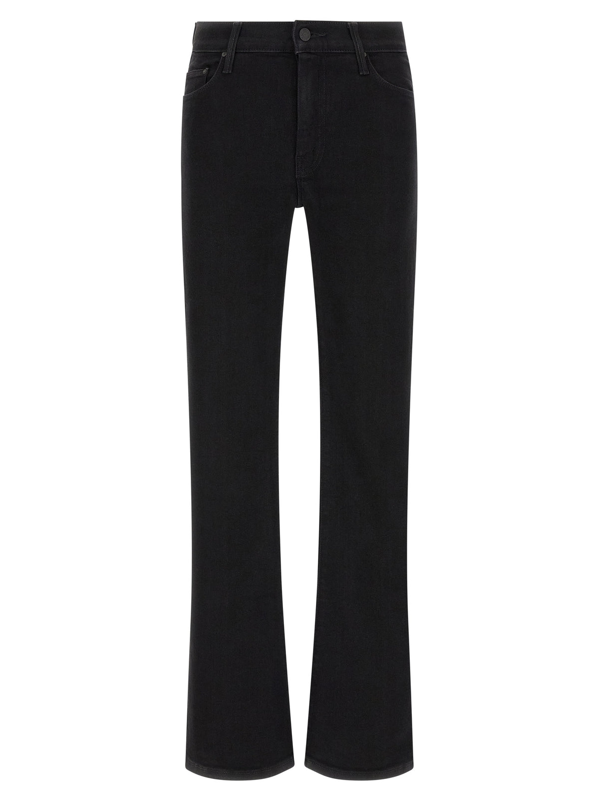 Mother Denim Black Cotton Flared Jeans