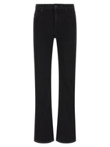 Mother Denim Black Cotton Flared Jeans