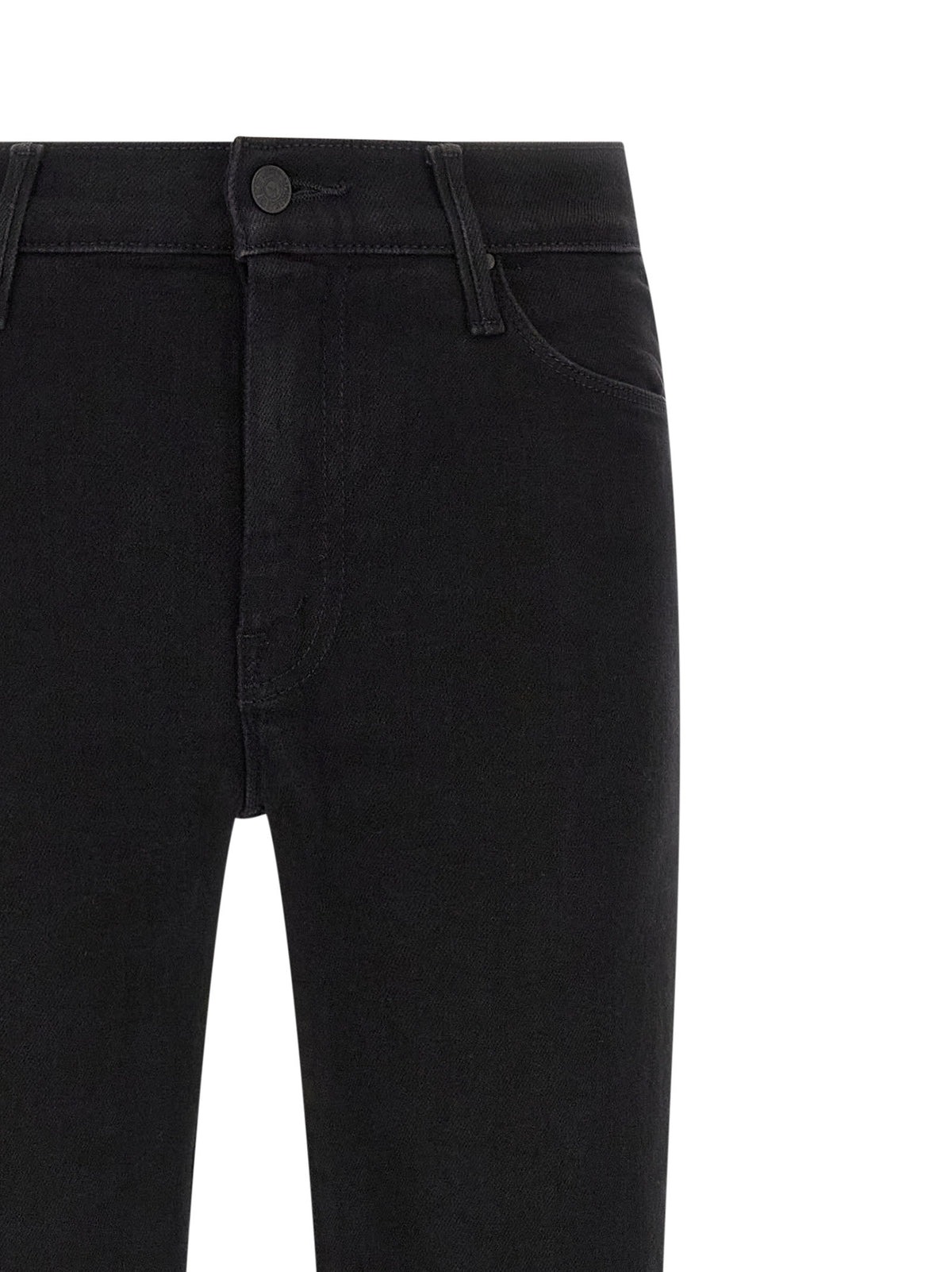 Mother Denim Black Cotton Flared Jeans
