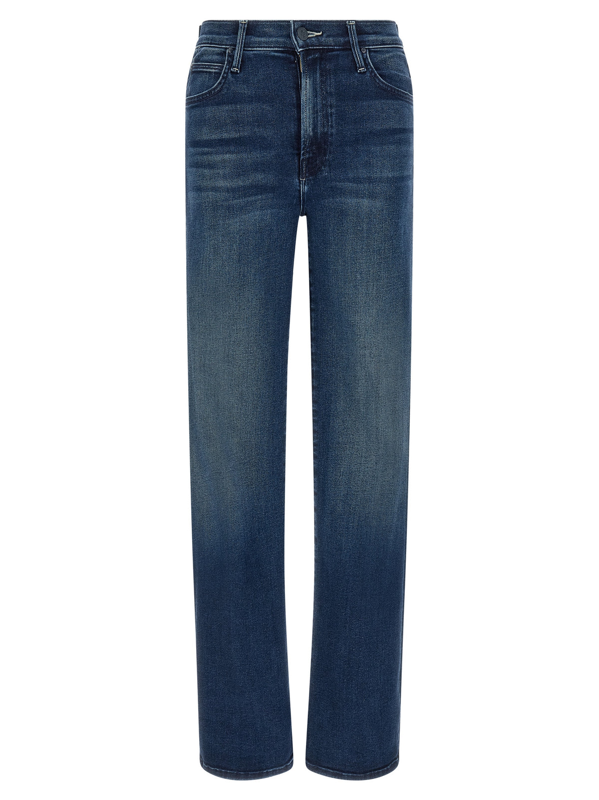 Mother Denim Blue Cotton Straight-Leg Jeans