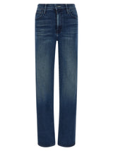 Mother Denim Blue Cotton Straight-Leg Jeans