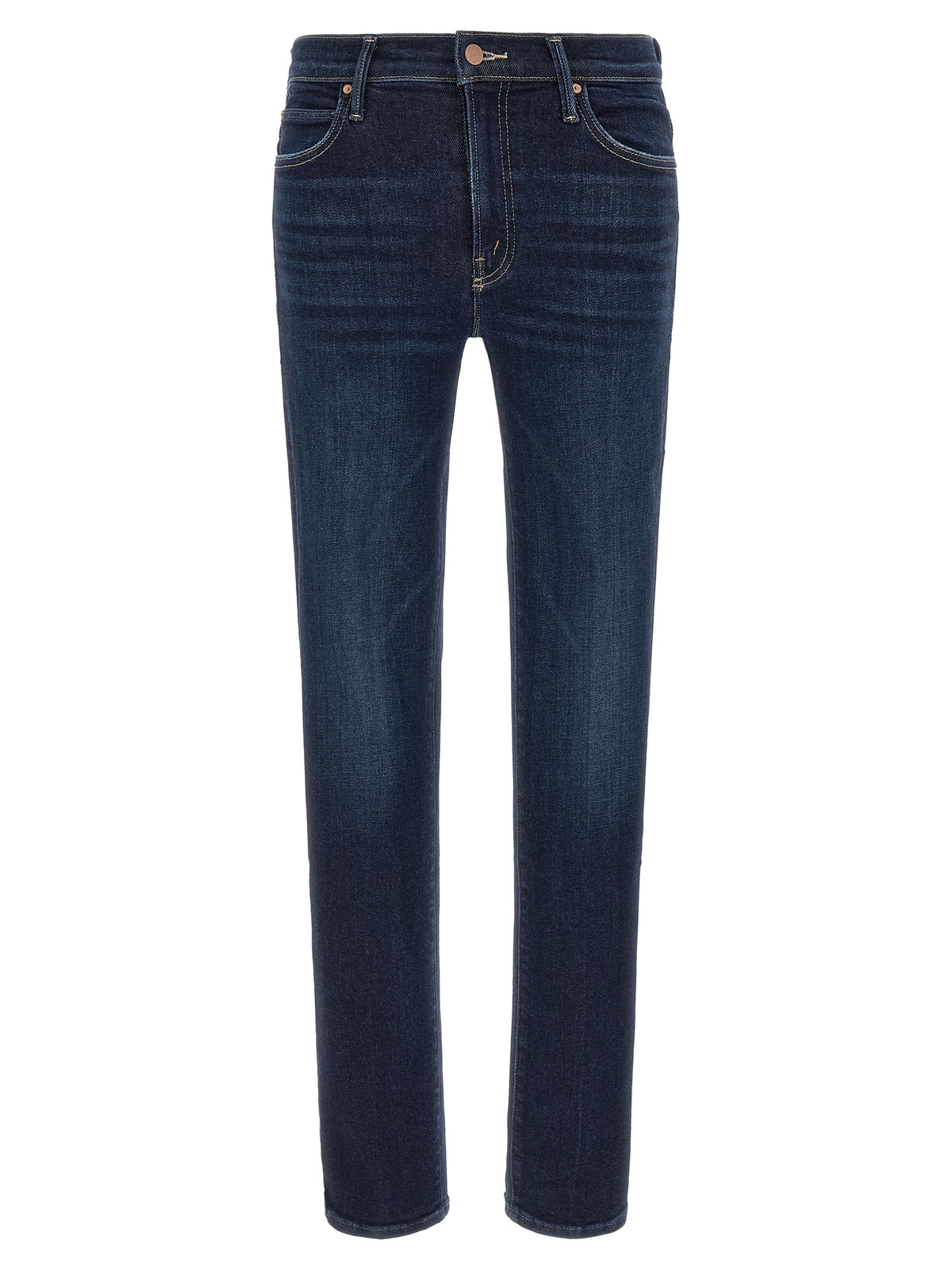 Mother Denim Blue Cotton Straight-Leg Jeans