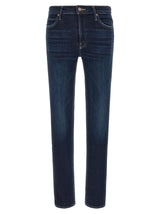 Mother Denim Blue Cotton Straight-Leg Jeans