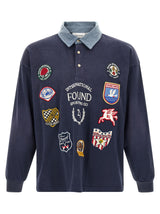 FOUND Blue Cotton Polo Shirt