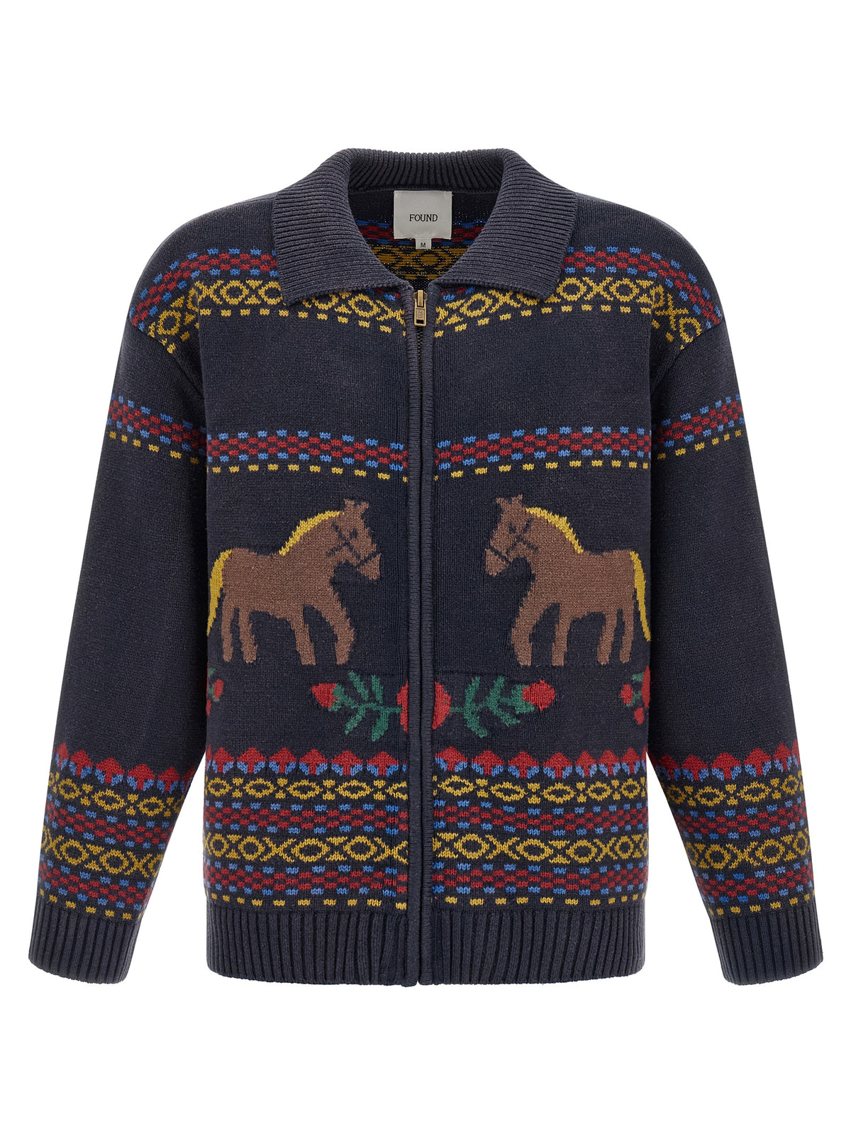 FOUND Blue Cotton Cardigan