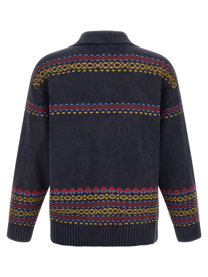 FOUND Isles Blue Cotton Cardigan for Men