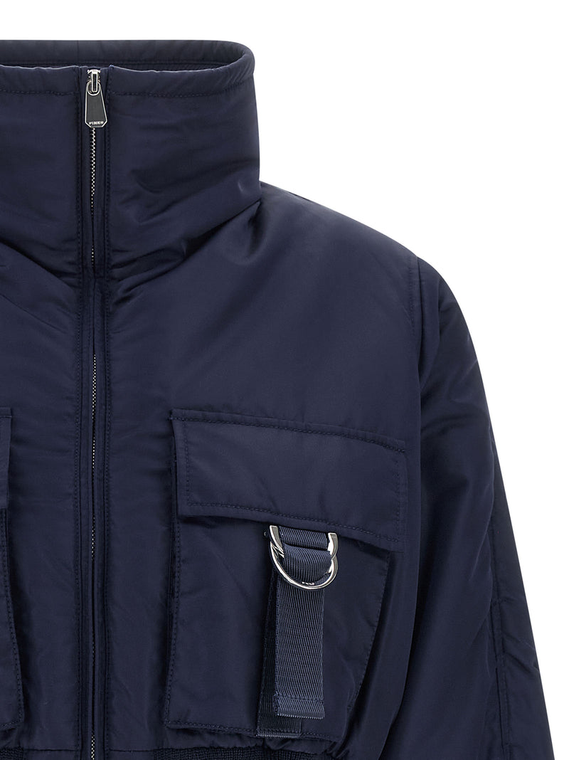 PINKO Pinot Blue Polyamide Bomber Jacket