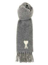 Ami Paris Gray Alpaca Leather Foulard