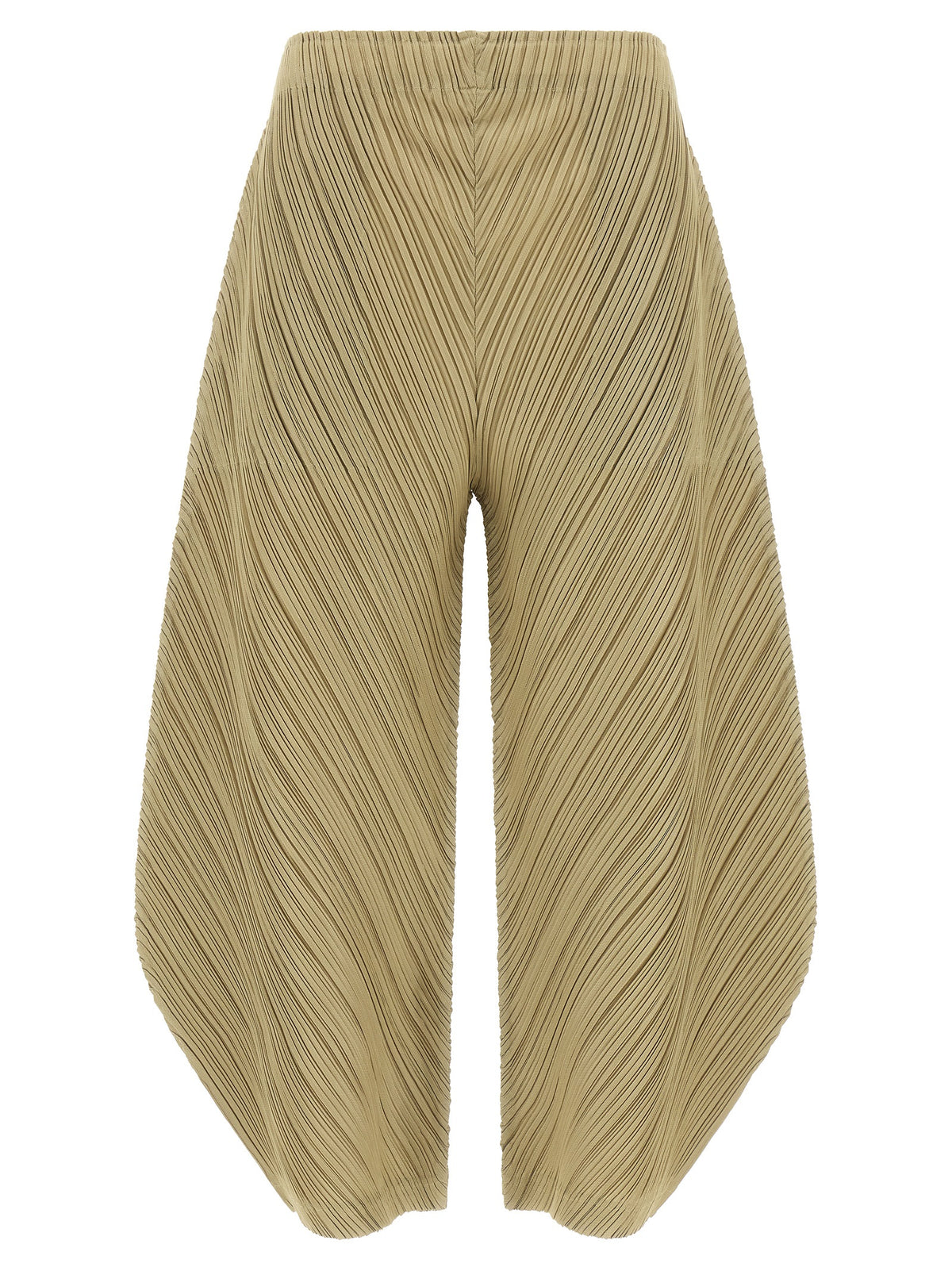 PLEATS PLEASE ISSEY MIYAKE Beige Polyester Casual Pants