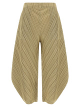 PLEATS PLEASE ISSEY MIYAKE Beige Polyester Casual Pants