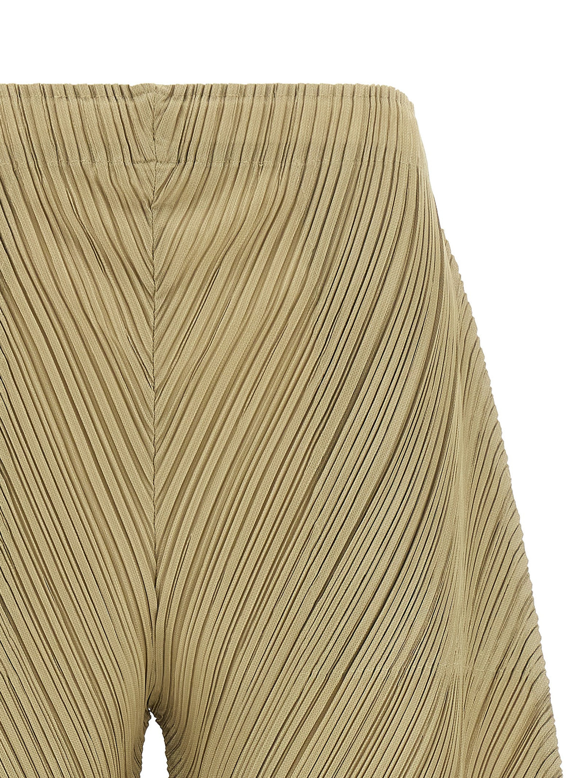 PLEATS PLEASE ISSEY MIYAKE Beige Polyester Casual Pants