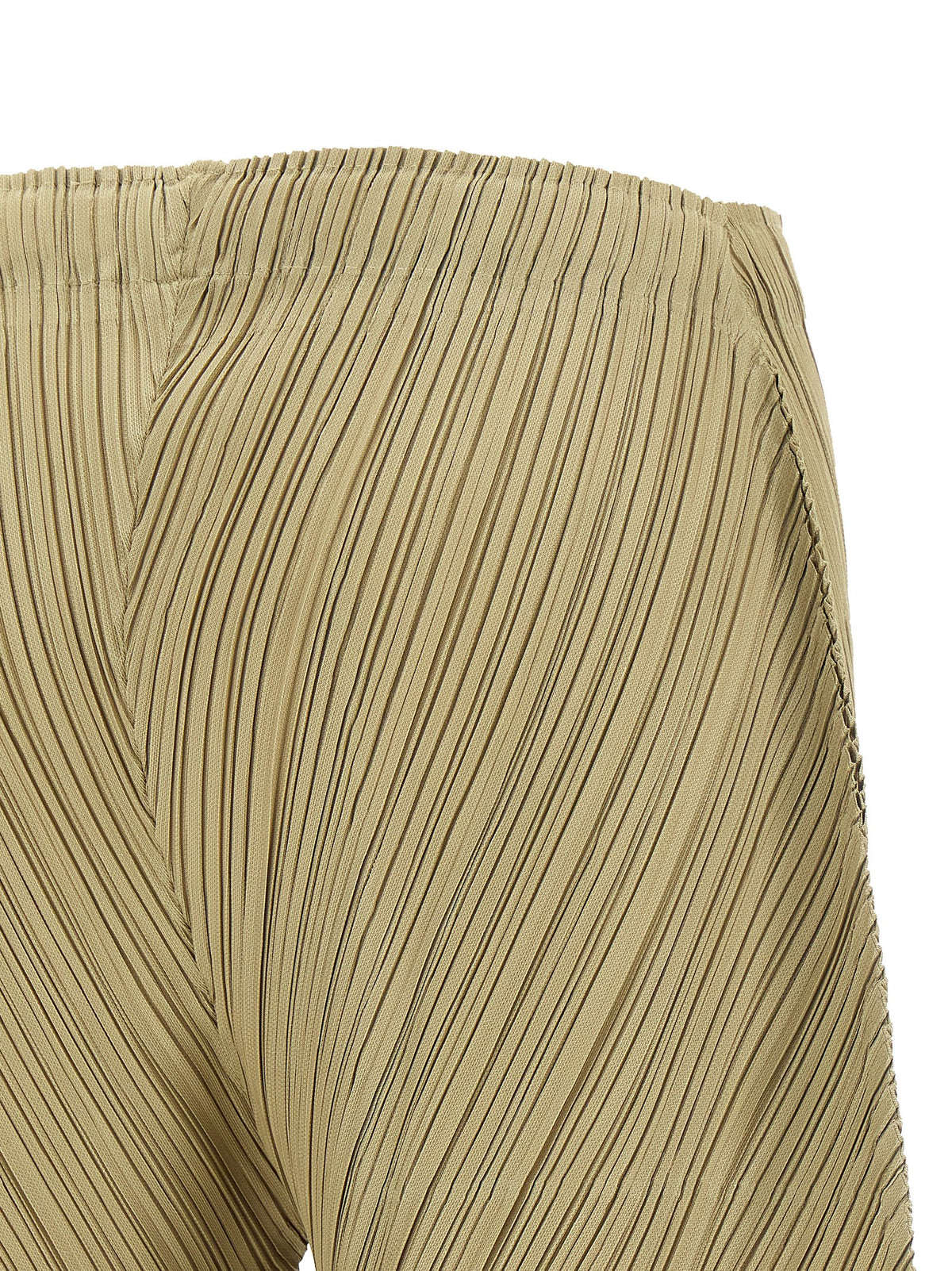 PLEATS PLEASE ISSEY MIYAKE Beige Polyester Casual Pants
