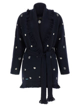 Alanui Blue Virgin Wool Cardigan