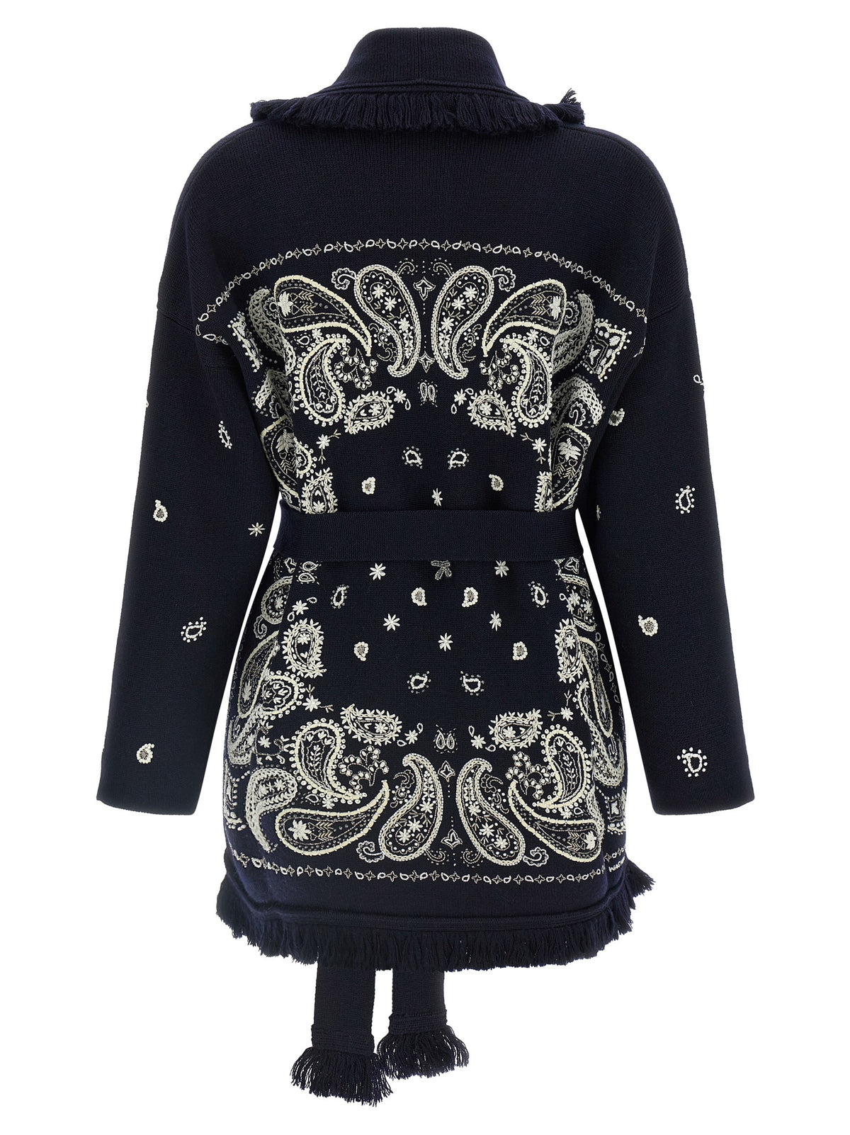 Alanui Blue Virgin Wool Cardigan