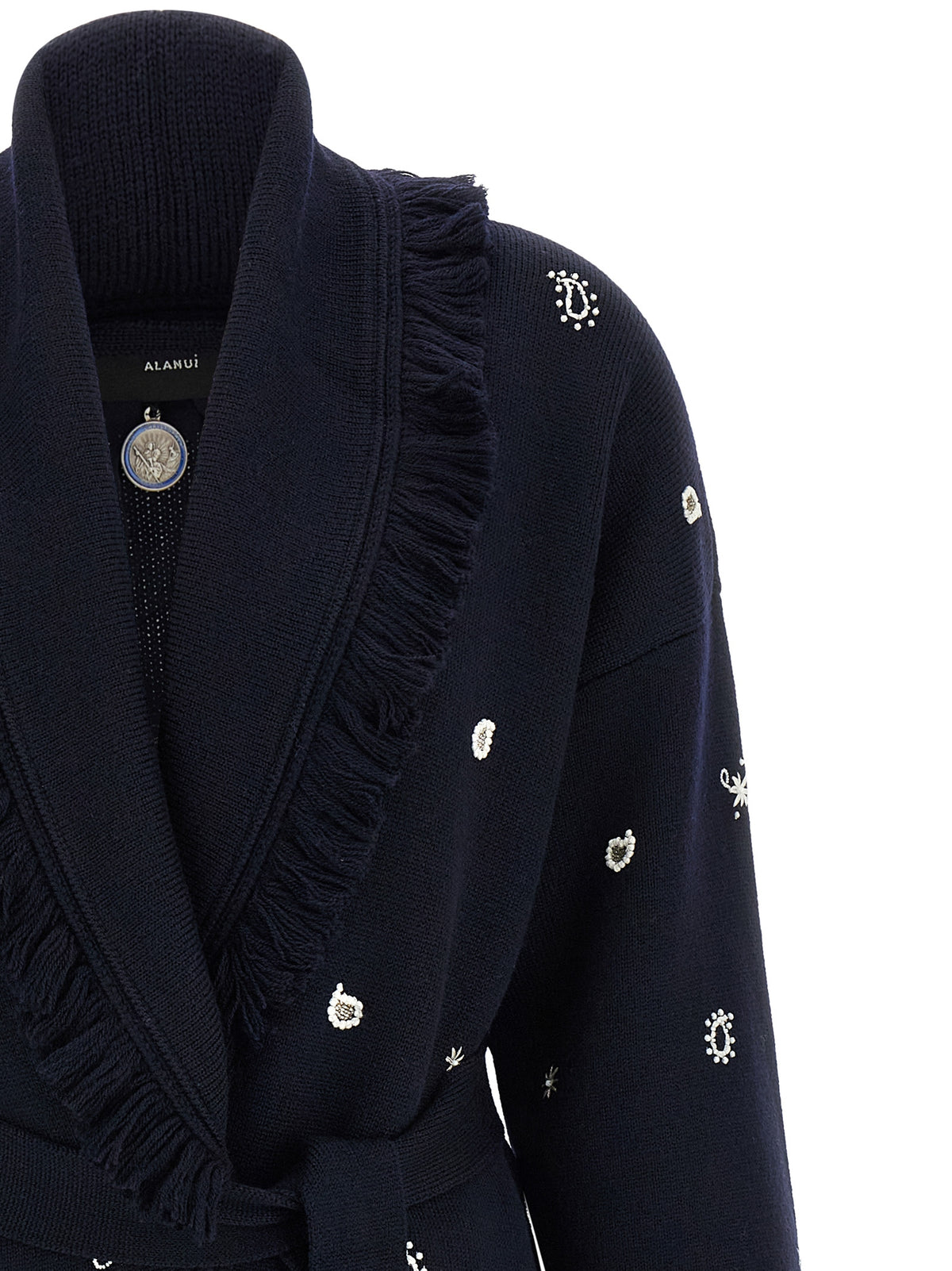 Alanui Blue Virgin Wool Cardigan