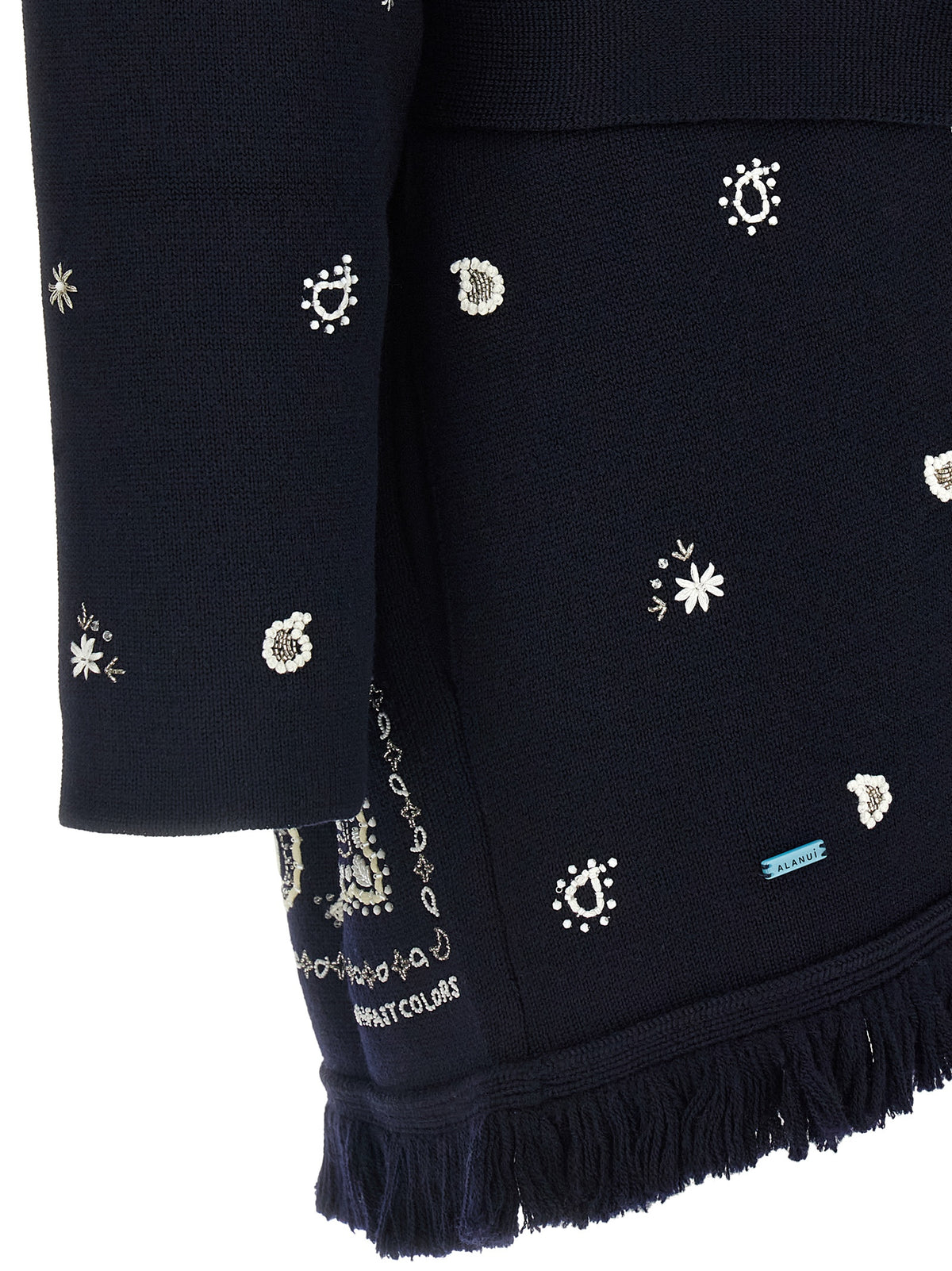 Alanui Blue Virgin Wool Cardigan