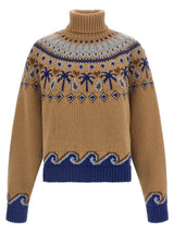 Alanui Beige Virgin Wool Cardigan
