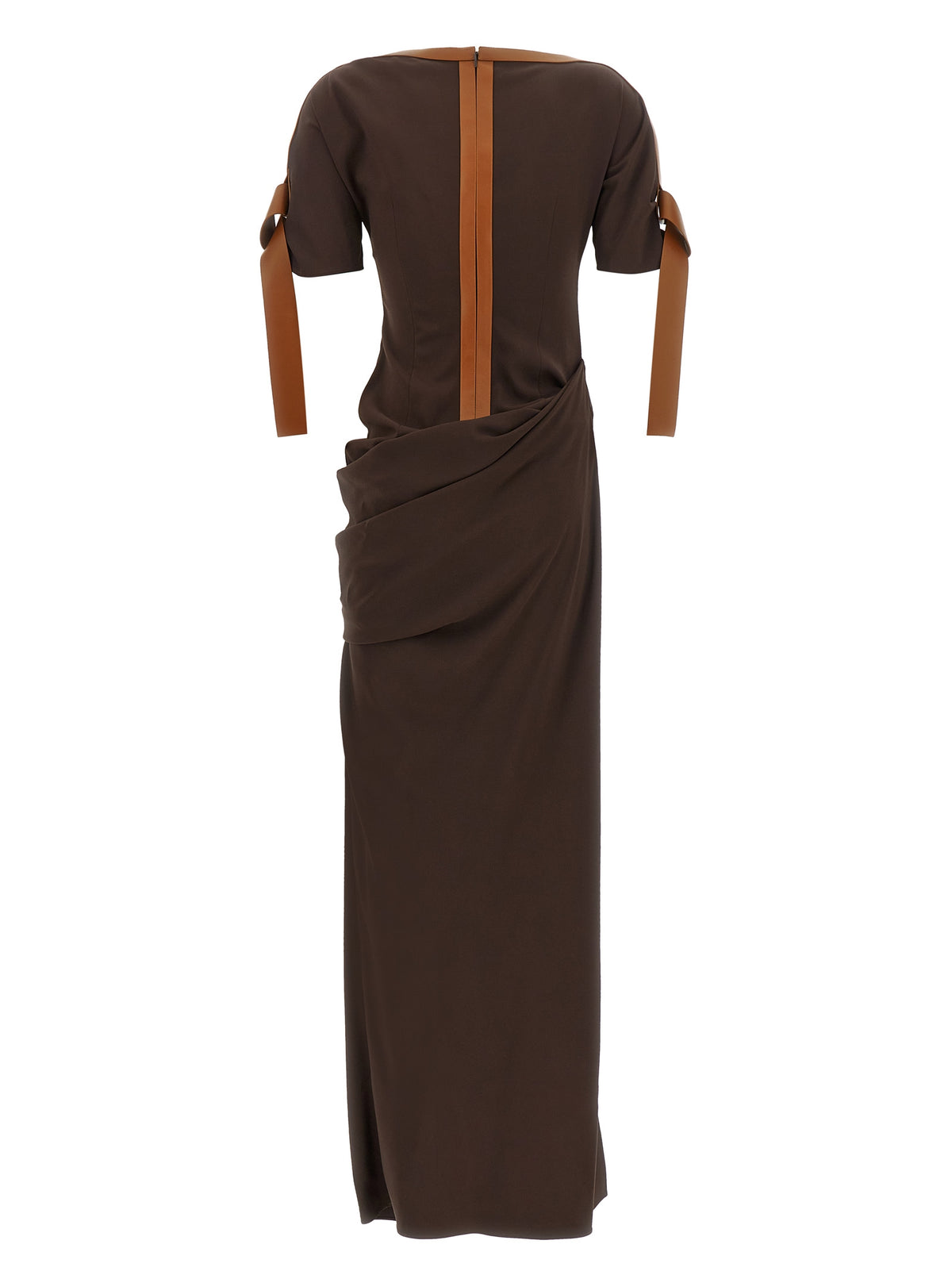 Ferragamo Brown Viscose Long Dress