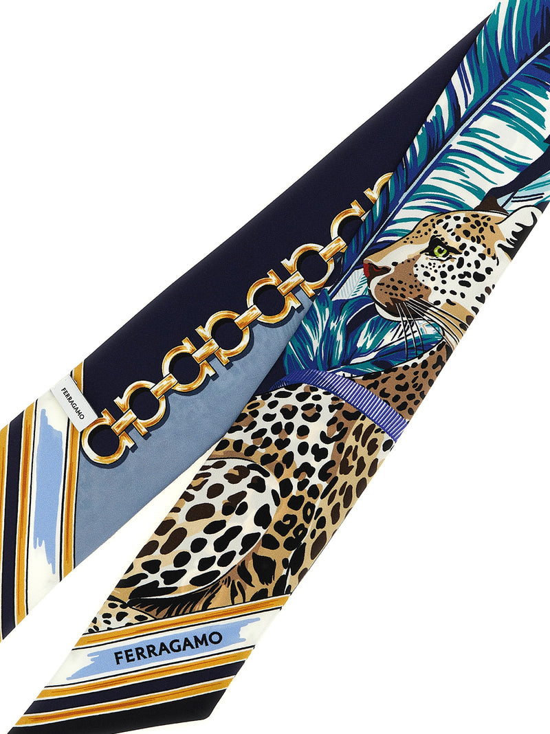 Ferragamo Blue Silk Foulard - Elegant Italian Accessory