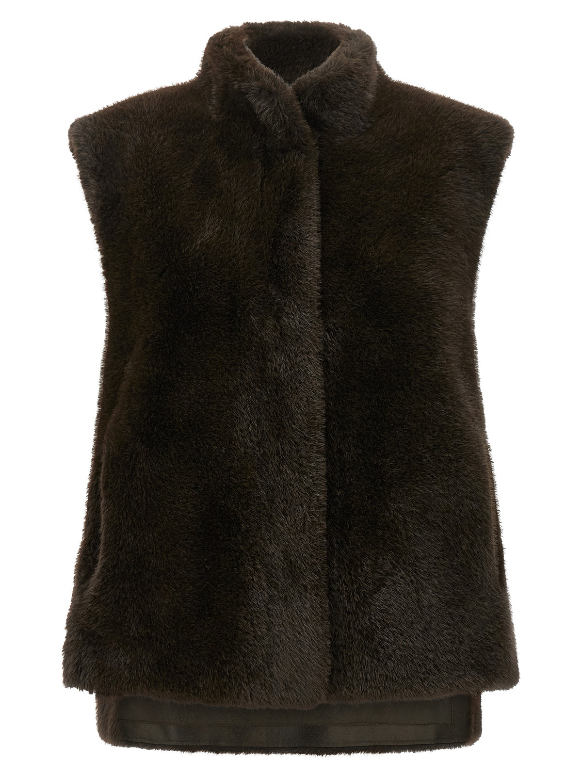 LOU ANDREA Brown Polyamide Sleeveless Jacket