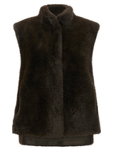 LOU ANDREA Brown Polyamide Sleeveless Jacket