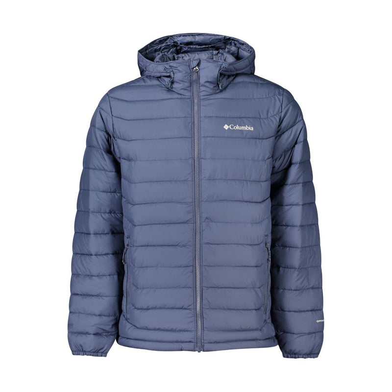 Columbia Blue Polyester Men's Jacket with Hood