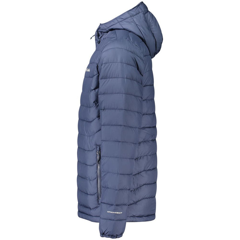 Columbia Blue Polyester Men's Jacket with Hood