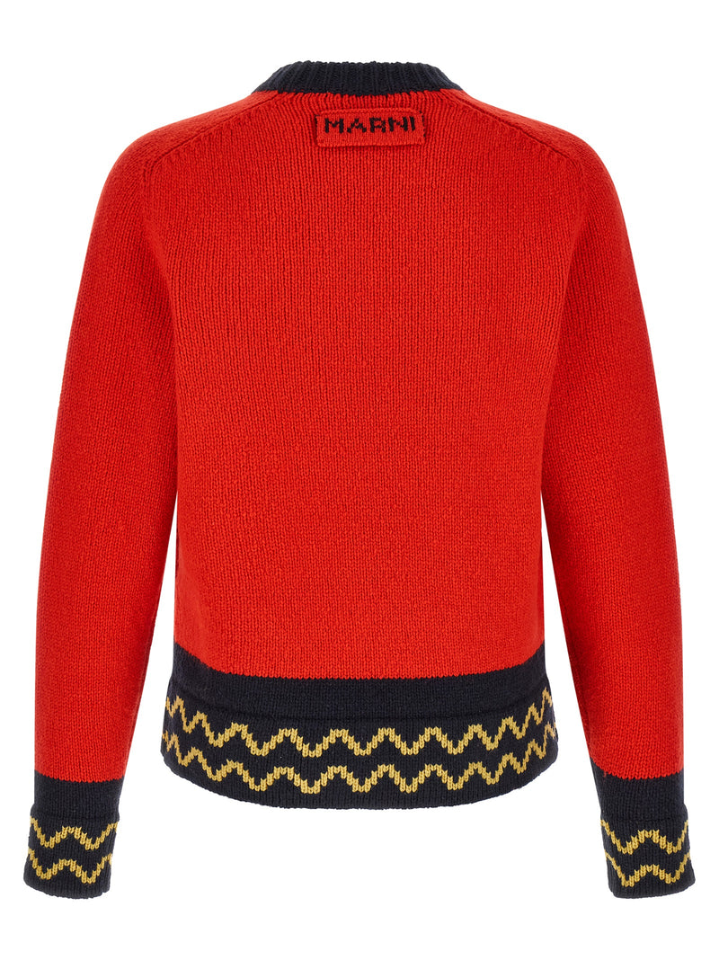 Marni Red Wool Cardigan - Luxury Knitwear for Men