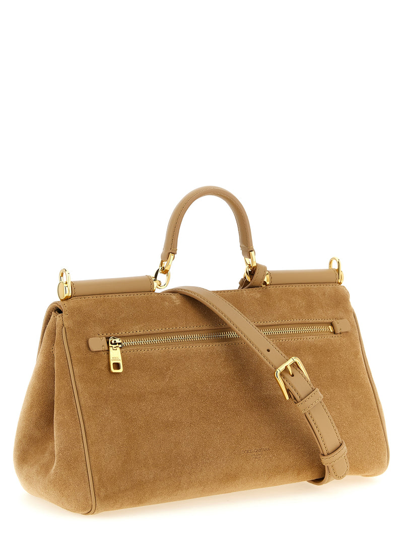 Dolce & Gabbana My Sicily Beige Calfskin Handbag